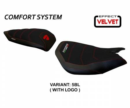 DP89L-5BL-7 Seat saddle cover Leiden Velvet Comfort System Black (BL) T.I. for DUCATI PANIGALE 899 2013 > 2015