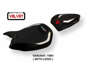 Seat saddle cover Seul Velvet White (WH) T.I. for DUCATI PANIGALE 899 2013 > 2015