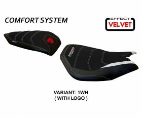Housse de selle Leiden Velvet Comfort System Blanche (WH) T.I. pour DUCATI PANIGALE 959 2016 > 2018