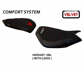 Housse de selle Leiden Velvet Comfort System Noir (BL) T.I. pour DUCATI PANIGALE 959 2016 > 2018