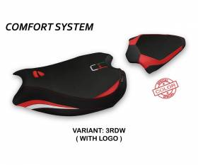 Seat saddle cover Zatoca Comfort System Red - White (RDW) T.I. for DUCATI PANIGALE V2 2020 > 2022