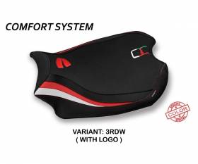 Seat saddle cover Glinka Comfort System Red - White (RDW) T.I. for DUCATI PANIGALE V4 2018 > 2023