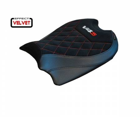 DPV4H-1BL-1 Seat saddle cover Harbin Velvet Black (BL) T.I. for DUCATI PANIGALE V4 2018 > 2023
