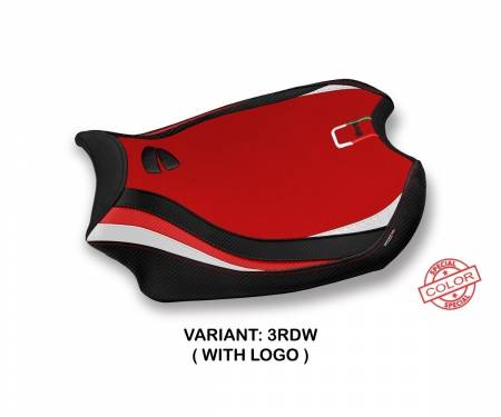 DPV4K-3RDW-1 Seat saddle cover Kerman Red - White (RDW) T.I. for DUCATI PANIGALE V4 2018 > 2023