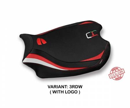 DPV4M-3RDW-1 Seat saddle cover Mahileu Red - White (RDW) T.I. for DUCATI PANIGALE V4 2018 > 2023