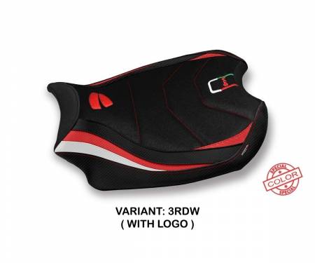 DPV4S-3RDW-1 Seat saddle cover Smila Ultragrip Red - White (RDW) T.I. for DUCATI PANIGALE V4 2018 > 2023