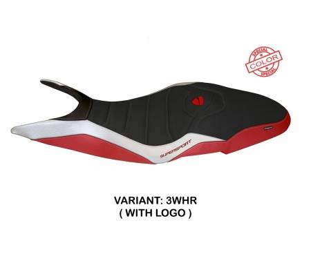 DSSPSCU-3WHR-5 Seat saddle cover Pistoia Special Color Ultragrip White - Red (WHR) T.I. for DUCATI SUPER SPORT 2017 > 2022