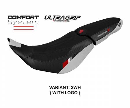 DSTXTC-2WH-1 Rivestimento sella Thar ultragrip comfort system Bianco WH + logo T.I. per Ducati Desert-X 2022 > 2024