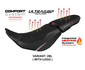 Seat saddle cover Heating Comfort System Black BL + logo T.I. for DUCATI DESERT-X 2022 > 2023