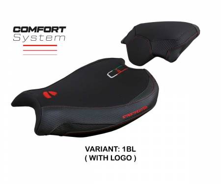 DSV2MC-1BL-1 Seat saddle cover Mina comfort system Black BL + logo T.I. for Ducati Streetfighter V2 2022 > 2023