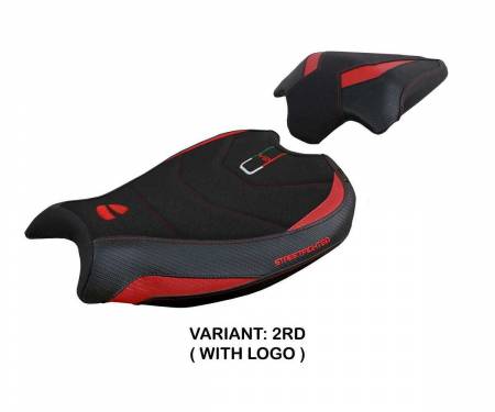 DSV2MU-2RD-1 Seat saddle cover Mina ultragrip Red RD + logo T.I. for Ducati Streetfighter V2 2022 > 2023
