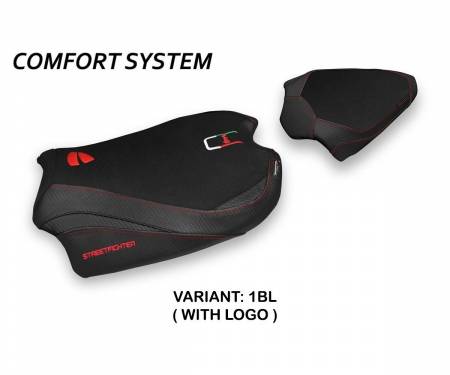 DSV4A-1BL-1 Seat saddle cover Albena Comfort System Black (BL) T.I. for DUCATI STREETFIGHTER V4 2020 > 2022