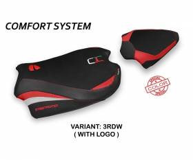 Seat saddle cover Albena Comfort System Red - White (RDW) T.I. for DUCATI STREETFIGHTER V4 2020 > 2022