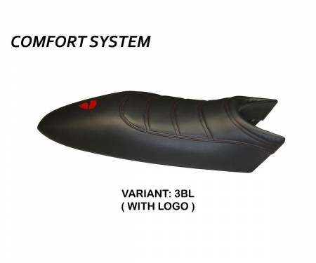 DUCMOTB-3BL-3 Sattelbezug Sitzbezug Total Black Comfort System Schwarz (BL) T.I. fur DUCATI MONSTER 1994 > 2007