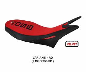Seat saddle cover Hyperconcept Velvet Red RD + logo T.I. for Ducati Hypermotard 950 2019 > 2024