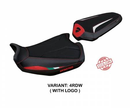 DUMO21LU-4RDW-1 Seat saddle cover Linosa Ultragrip Red - White (RDW) T.I. for DUCATI MONSTER 937 2021