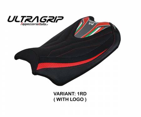 DUPAV4C-1RD-1 Seat saddle cover Coimbra ultragrip Red RD + logo T.I. for Ducati Panigale V4 2018 > 2023