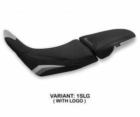Seat saddle cover Katerini Silver - Gold SLG + logo T.I. for Honda Africa Twin 1100 Adventure Sport 2020 > 2023