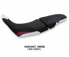 Housse de selle Katerini Blanche - Rouge - Bleu WRB T.I. pour Honda Africa Twin 1100 Adventure Sport 2020 > 2023