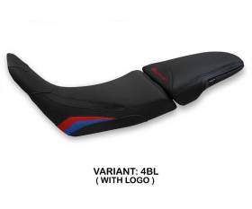 Seat saddle cover Katerini Black BL + logo T.I. for Honda Africa Twin 1100 Adventure Sport 2020 > 2023