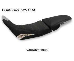 Sattelbezug Sitzbezug Maps comfort system Silber - Gold SLG + logo T.I. fur Honda Africa Twin 1100 Adventure Sport 2020 > 2023