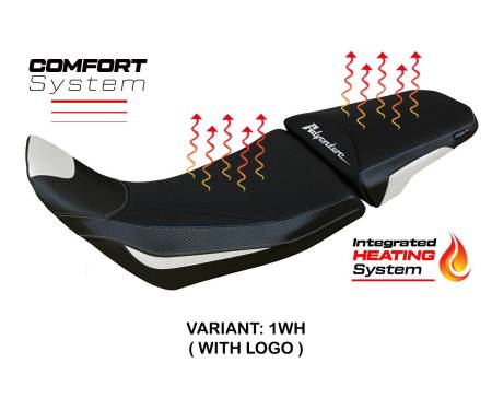 HA11ASAC-1WH-1-HS Rivestimento sella Heating Comfort System Bianco WH + logo T.I. per HONDA AFRICA TWIN 1100 ADVENTURE SPORT 2020 > 2023