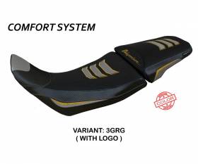 Housse de selle Amber special color comfort system Gris - Gris GRG + logo T.I. pour Honda Africa Twin 1100 Adventure Sport 2020 > 2023
