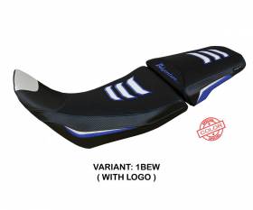 Housse de selle Amber special color Bleu - Blanche BEW + logo T.I. pour Honda Africa Twin 1100 Adventure Sport 2020 > 2023