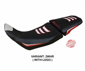 Housse de selle Amber special color Blanc- Rouge WHR + logo T.I. pour Honda Africa Twin 1100 Adventure Sport 2020 > 2023
