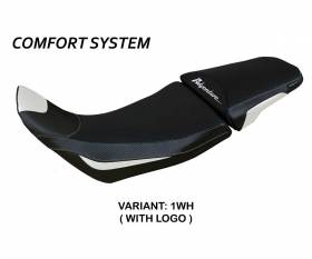 Housse de selle Deline comfort system Blanche WH + logo T.I. pour Honda Africa Twin 1100 2020 > 2023