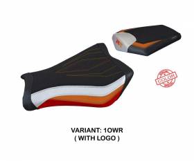 Seat saddle cover Janela special color ultragrip Orange - White - Red OWR + logo T.I. for Honda CBR 1000 RR 2008 > 2016