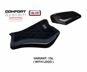 Housse de selle Janela velvet comfort system Argent SL + logo T.I. pour Honda CBR 1000 RR 2008 > 2016