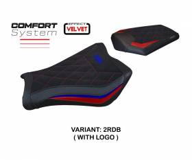 Housse de selle Janela velvet comfort system Rouge - Noir RDB + logo T.I. pour Honda CBR 1000 RR 2008 > 2016