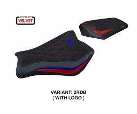 Seat saddle cover Janela velvet Red-black RDB + logo T.I. for Honda CBR 1000 RR 2008 > 2016