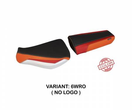 HCB63AS-6WRO-8 Seat saddle cover Andria Special Color White - Red - Orange (WRO) T.I. for HONDA CBR 600 RR 2007 > 2019