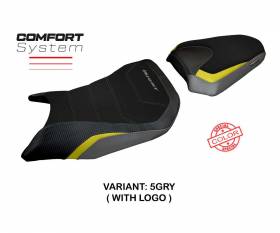 Funda Asiento Toyama Special Color Comfort System Gris - Amarillo GRY + logo T.I. para Honda CB 750 Hornet 2023 > 2024