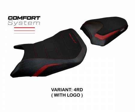 HCB75HTC-4RD-1 Seat saddle cover Toyama Comfort System Red RD + logo T.I. for Honda CB 750 Hornet 2023 > 2024