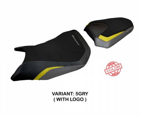 HCB75HTS-5GRY-1 Seat saddle cover Toyama Special Color Gray - Yellow GRY + logo T.I. for Honda CB 750 Hornet 2023 > 2024