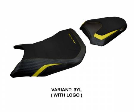 HCB75HT-3YL-1 Seat saddle cover Toyama Yellow YL + logo T.I. for Honda CB 750 Hornet 2023 > 2024