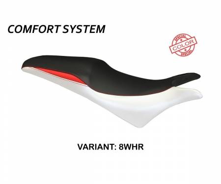 HCBR613AC-8WHR-2 Sattelbezug Sitzbezug Ancona Comfort System Weiss - Rot (WHR) T.I. fur HONDA CBR 600 F 2011 > 2013