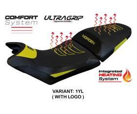 Seat saddle cover Heating Comfort System Yellow YL + logo T.I. for HUSQVARNA NORDEN 901 2020 > 2023