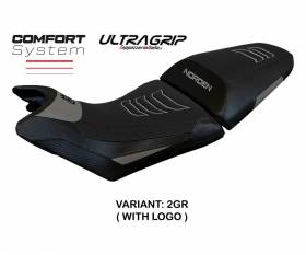 Housse de selle Norvik Comfort System Ultragrip Gris GR + logo T.I. pour Husqvarna Norden 901 2022 > 2024