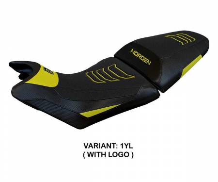 HUNONU-1YL-1 Seat saddle cover Norvik ultragrip Yellow YL + logo T.I. for Husqvarna Norden 901 2022 > 2024