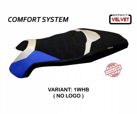 HXASSC-1WHB-4 Housse de selle Swiss Special Color Velvet Comfort System Blanche - Bleu (WHB) T.I. pour HONDA X-ADV 2017 > 2020