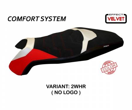 HXASSC-2WHR-4 Housse de selle Swiss Special Color Velvet Comfort System Blanc- Rouge (WHR) T.I. pour HONDA X-ADV 2017 > 2020