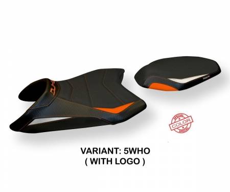K7DF1-5WHO-2 Seat saddle cover Feltre 1 Ultragrip White - Orange (WHO) T.I. for KTM 790 DUKE 2018 > 2020