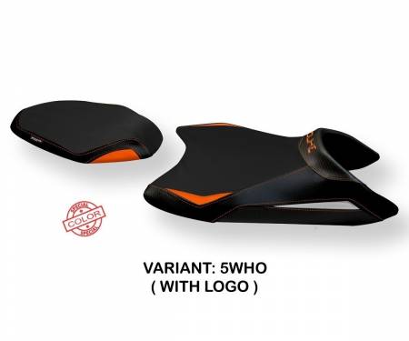 K7DM2-5WHO-2 Seat saddle cover Mestre 2 White - Orange (WHO) T.I. for KTM 790 DUKE 2018 > 2020