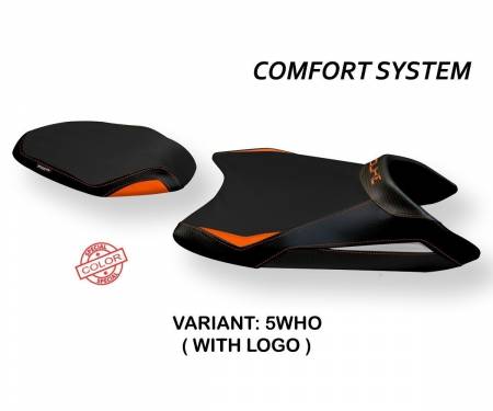 K7DMC2-5WHO-2 Housse de selle Mirano 2 Comfort System Blanche - Orange (WHO) T.I. pour KTM 790 DUKE 2018 > 2020