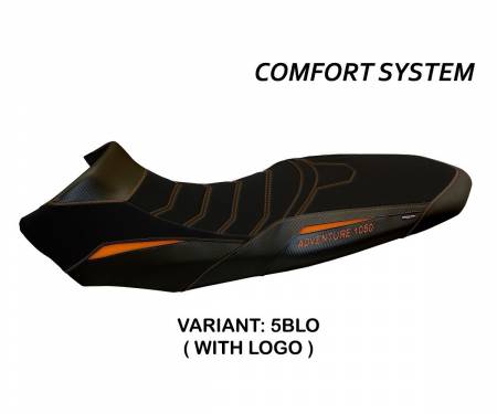 KT105ADDC-5BLO-6 Seat saddle cover Davao Comfort System Black - Orange (BLO) T.I. for KTM 1050 ADVENTURE 2015 > 2016