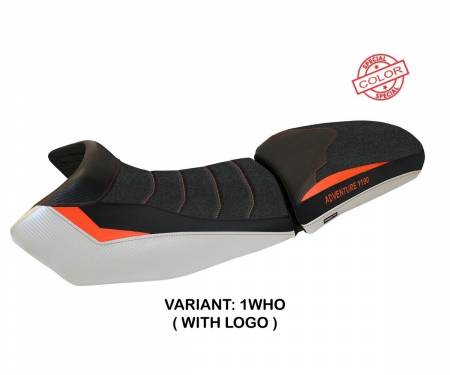 KT119AFSU-1WHO-1 Seat saddle cover Fasano Special Color Ultragrip White - Orange (WHO) T.I. for KTM 1190 ADVENTURE 2013 > 2016